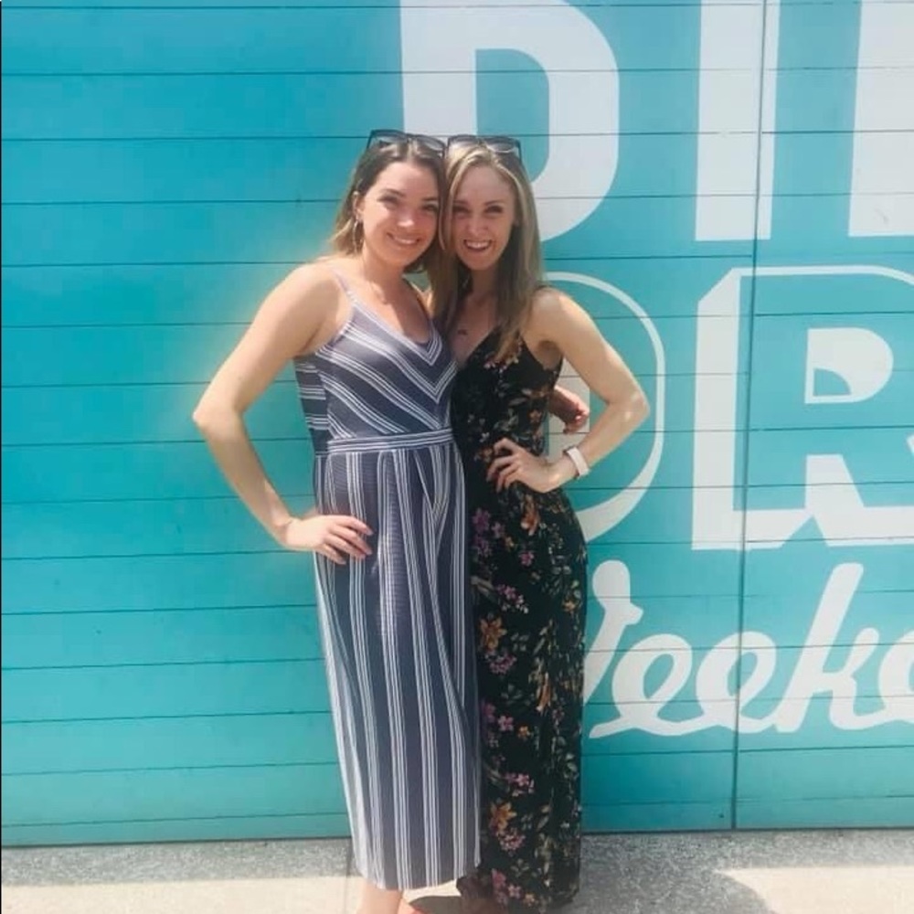 American Eagle Floral Full-Length Romper